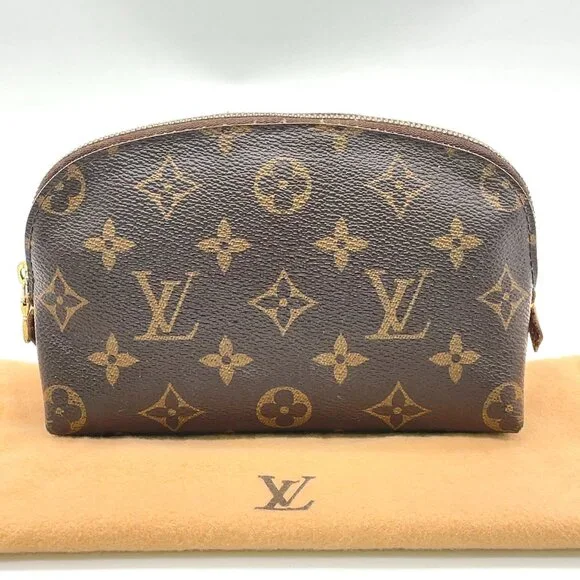 Authentic Louis Vuitton Monogram Pochette Cosmetic PM Pouch 96-122725 - Picture 1 of 16